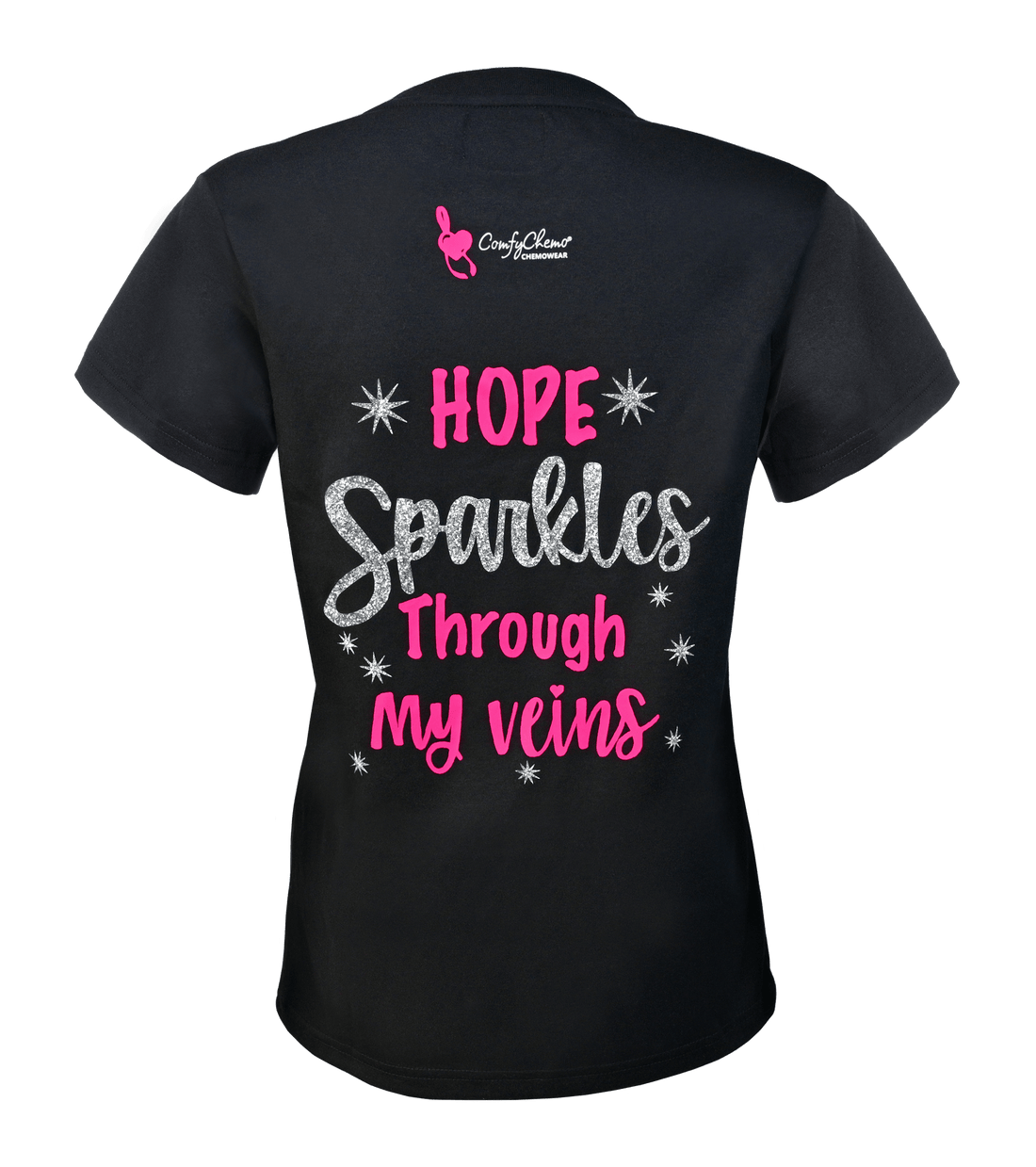 ComfyChemo®CHEMOWEAR *HOPE Sparkles* Chest Access Shirt