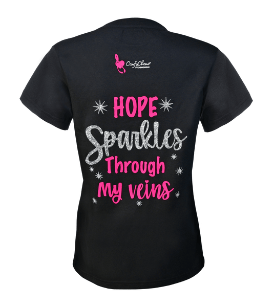 ComfyChemo®CHEMOWEAR *HOPE Sparkles* Chest Access Shirt